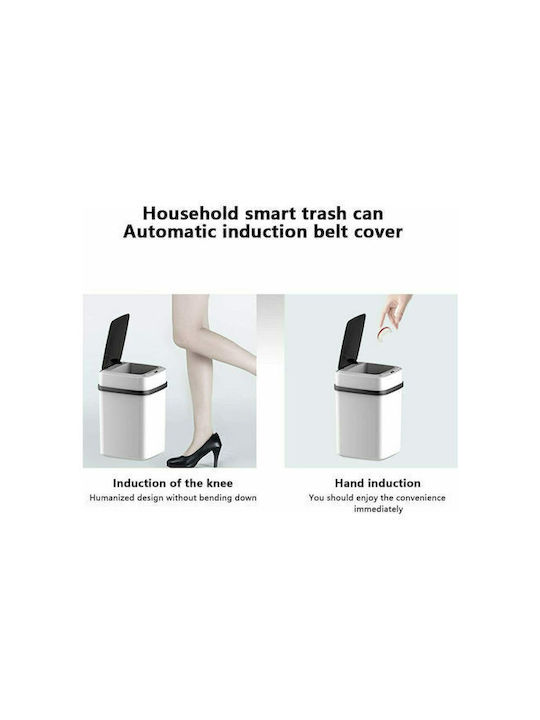 Plastic Waste Bin with Sensor 10lt White