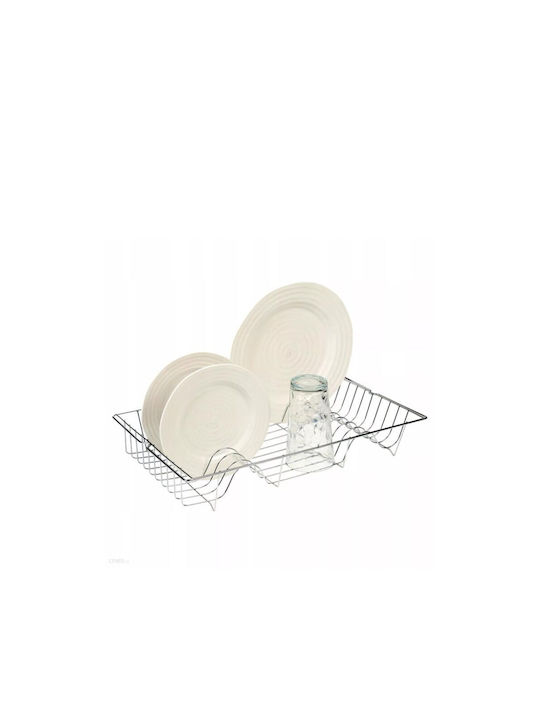 Aria Trade C80600310 Over Sink Dish Draining Rack Metallic in Silver Color 48x7.5x7.5cm