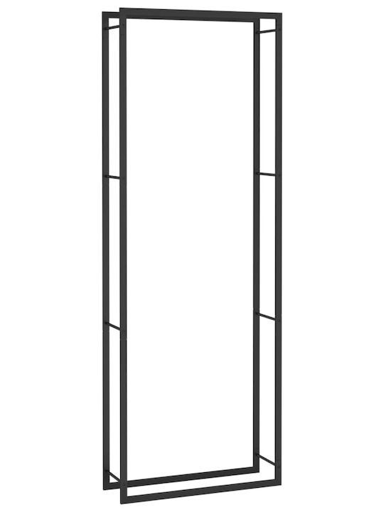 vidaXL Металик Рафт Съхранение на Дърва 80x28x222см Черно