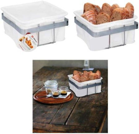 Alpina Appliances Brotkorb Stoff Weiß 20x20x12cm
