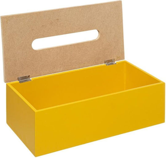 5Five Wooden Tissue Holder Yellow 25x13x9cm AT000266