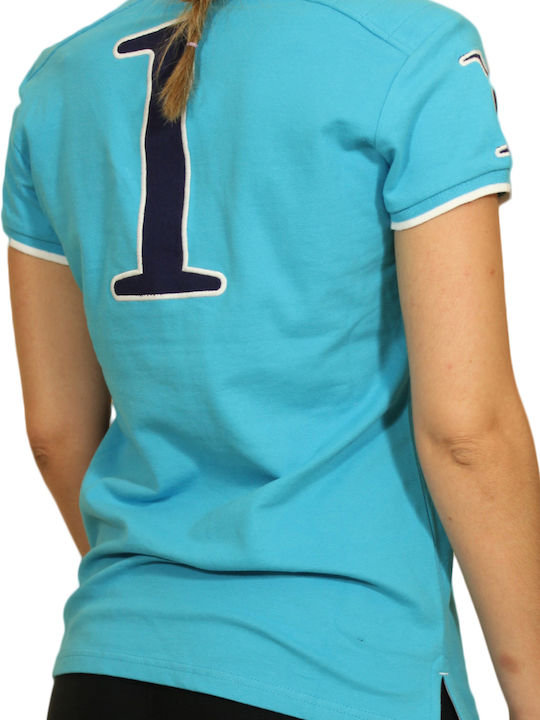 U.S. Polo Assn. Women's Polo Blouse Short Sleeve Turquoise