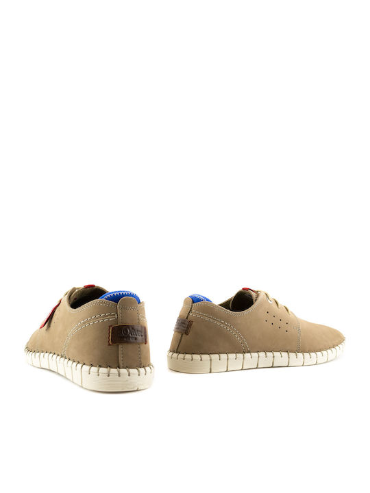 Men's Leather Casual Shoes Beige 5-13616-20 324