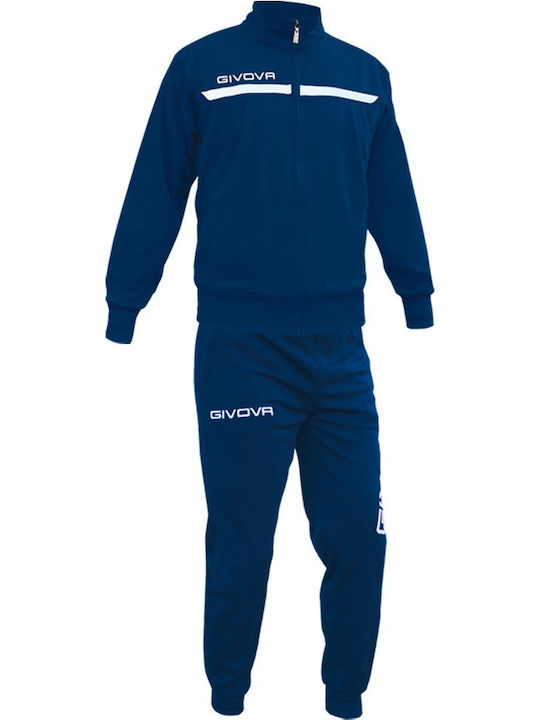 Tuta One Football Tracksuit Glossy with Elastic Navy Blue