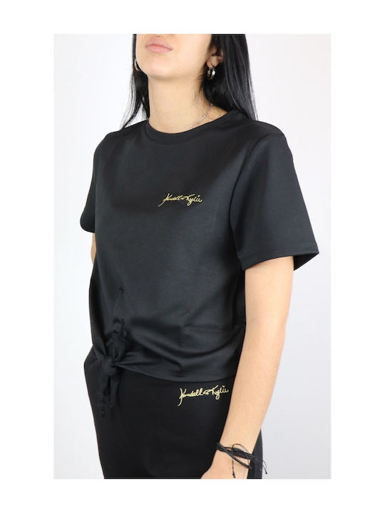Women's Summer Crop Top Cotton Short Sleeve Black