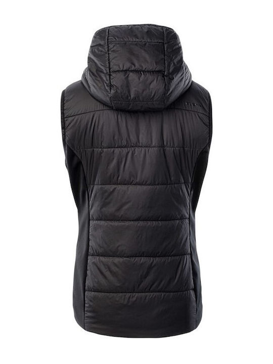 Iguana Loanna Kurz Damen Ärmellos Puffer Jacke für Winter Schwarz