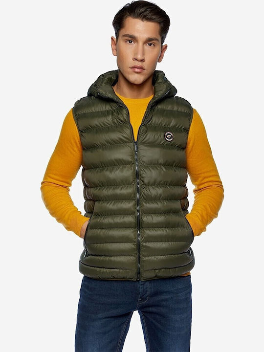 Sleeveless Jacket Puffer Khaki