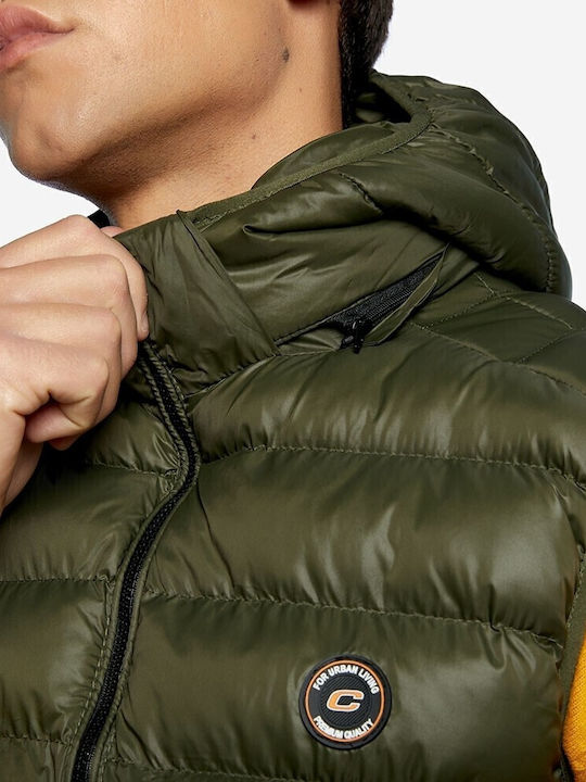 Sleeveless Jacket Puffer Khaki