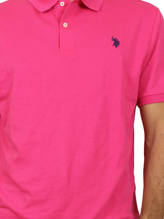 U.S. Polo Assn. Herren Kurzarmshirt Polo Fuchsie