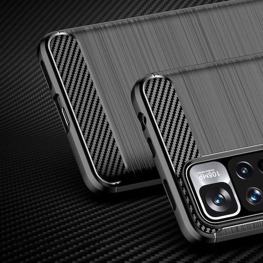 Hurtel Carbon Back Cover Plastic Black (Xiaomi Poco X4 NFC)