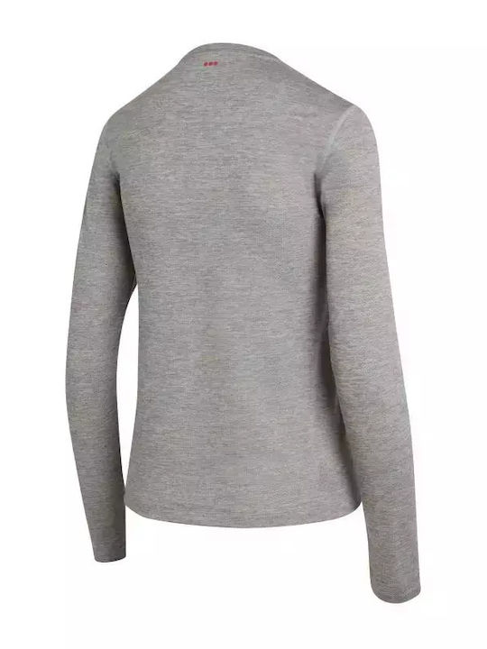 Damen Sport Bluse Langärmelig Gray