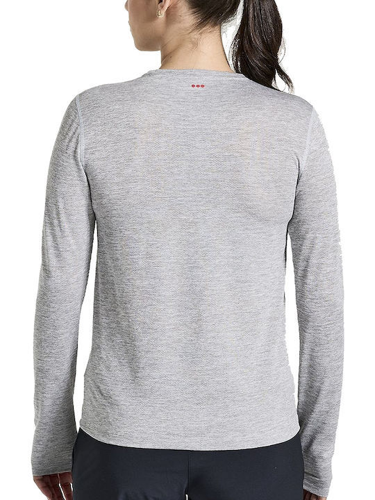 Saucony Women's Athletic Blouse Long Sleeve Gray