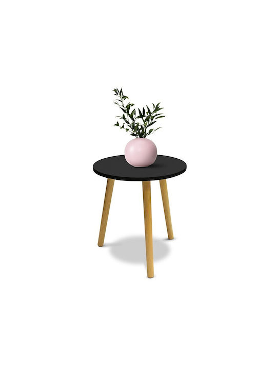 Round Wooden Side Table Natural L40xW40xH42cm