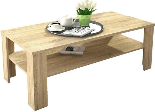 Rectangular Central Coffee Table Inter Wooden Natural W111xD65xH47cm