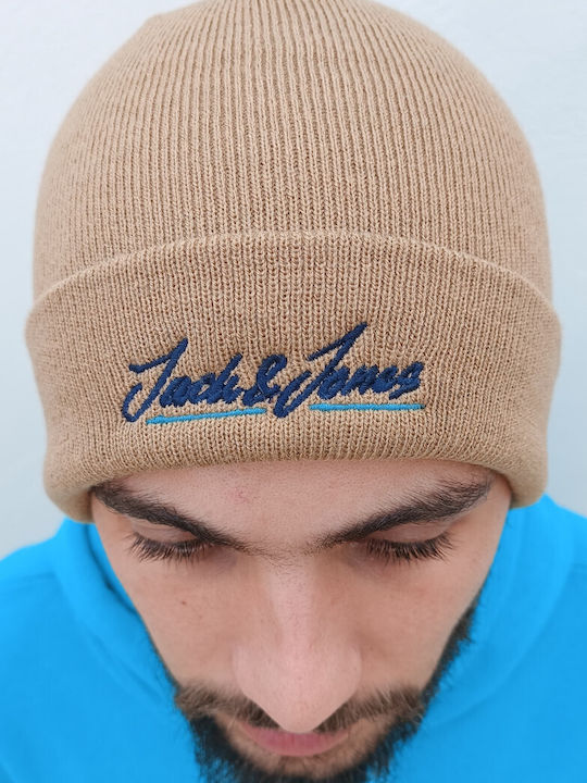 Jack & Jones Knitted Beanie Cap Beige