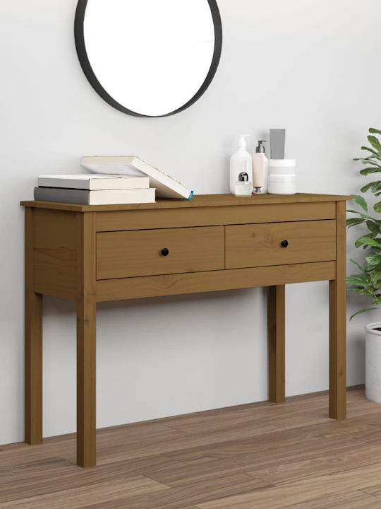 Solid Wood Console Table Καφέ Μελί L100xW35xH75cm