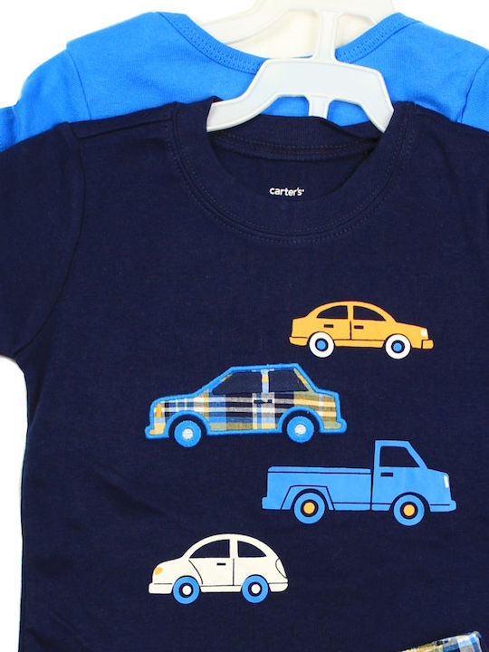 Kinder-Set mit Shorts Sommer 3Stück Marineblau
