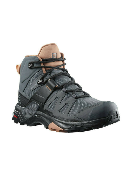 Salomon X Ultra 4 Femei Bocanci de Drumeție Impermeabil cu Membrană Gore-Tex Ebony / Mocha Mousse / Almond Creame