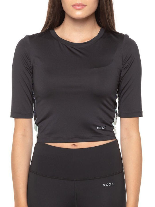 Roxy Escape From La Γυναικείο Αθλητικό Crop Top Μαύρο Μαύρο