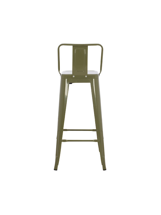 Stool Bar with Backrest Metallic Green 43x43x100cm