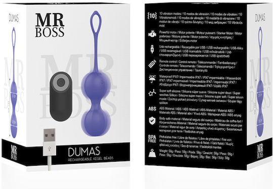 Fun Factory Dumas Ασύρματες Κολπικές Μπάλες με Δόνηση Vibrating Kegel Beads Remote Control Purple
