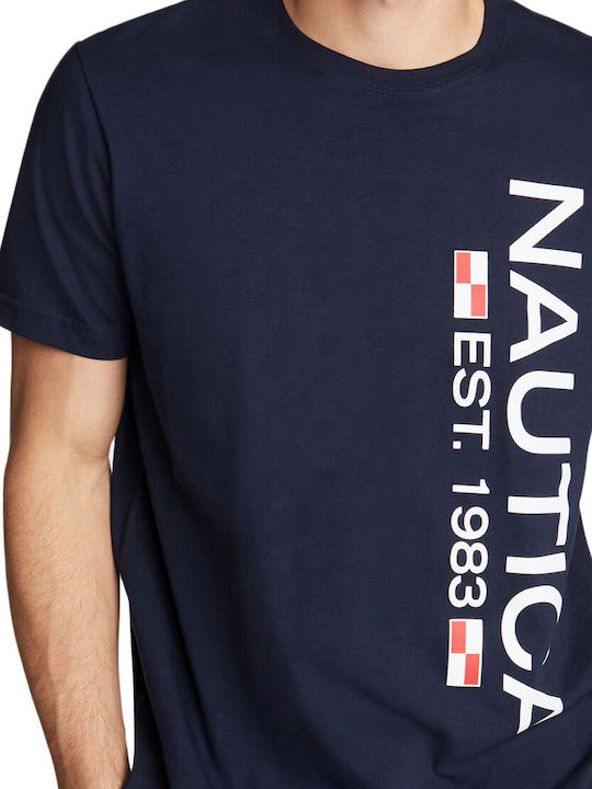 Nautica Ανδρικό T-shirt Navy Μπλε με Λογότυπο