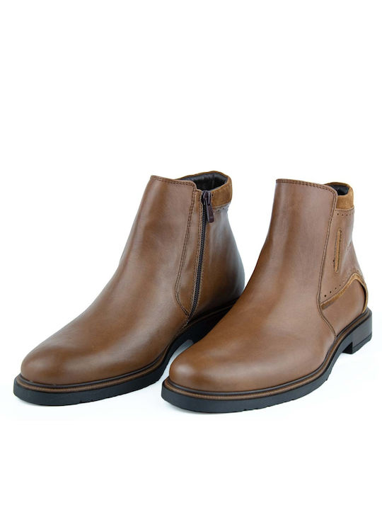 Softies Men's Leather Chelsea Ankle Boots Brown