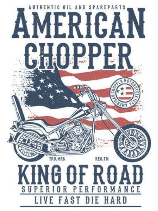 Takeposition American Chopper Ανδρικό T-shirt Λευκό με Στάμπα