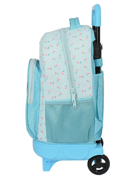 Blackfit8 School Bag Trolley Elementary, Elementary Light Blue with Water Bottle Holder