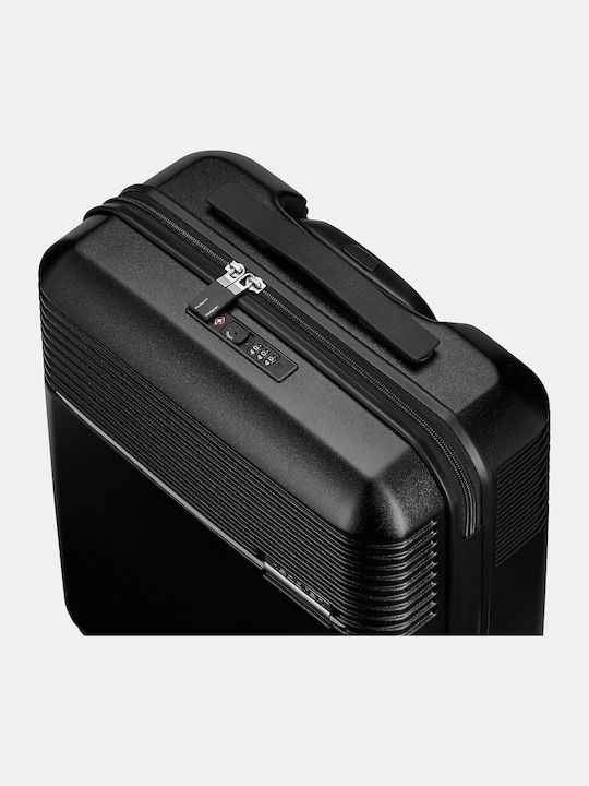 Hedgren stripe HLNO01XS Βαλίτσα Ταξιδίου Καμπίνας Σκληρή Μαύρη με 4 Ρόδες Ύψους 55εκ.