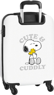 Safta Snoopy Friends For Ever Children's Cabin Travel Suitcase Hard White with 4 Wheels Height 55cm