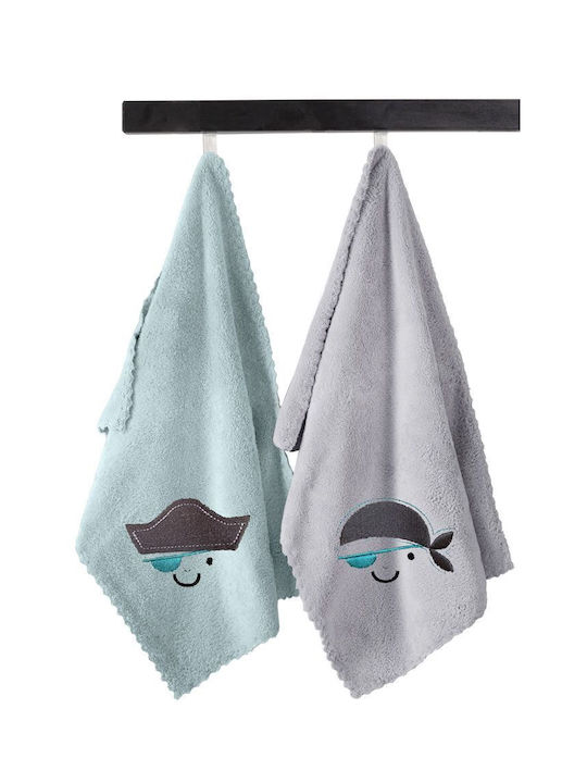 Guy Laroche Σετ Βρεφικές Πετσέτες Mint Grey 35x50cm 2τμχ