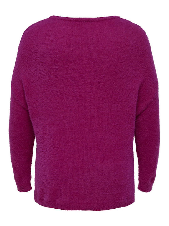 Only Women's Long Sleeve Sweater Fuchsia