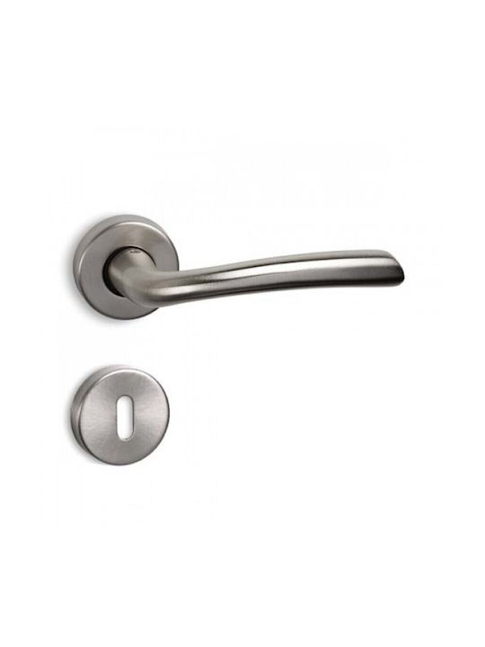 Conset Lever Middle Door with Rosette C285 C285RORS05S05 Pair Nickel