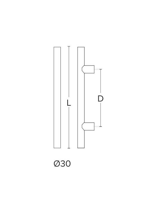 Conset Handle Front Door C1497 C1497-1000ΝΜ 1200mm Stainless steel