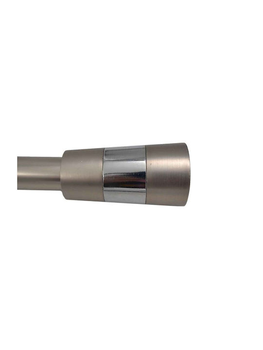 Sidirela Extendable Metallic Curtain Pole Single Φ25mm 120-210cm Nickel