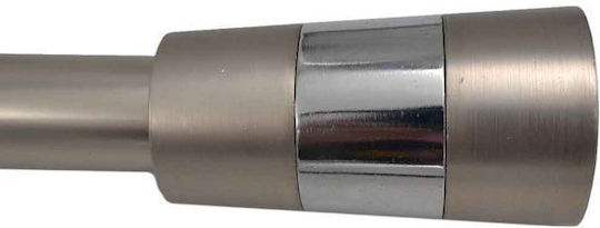 Sidirela Ausziehbar Metallisch Vorhangstange Einfach Φ25mm 120-210cm Nickel