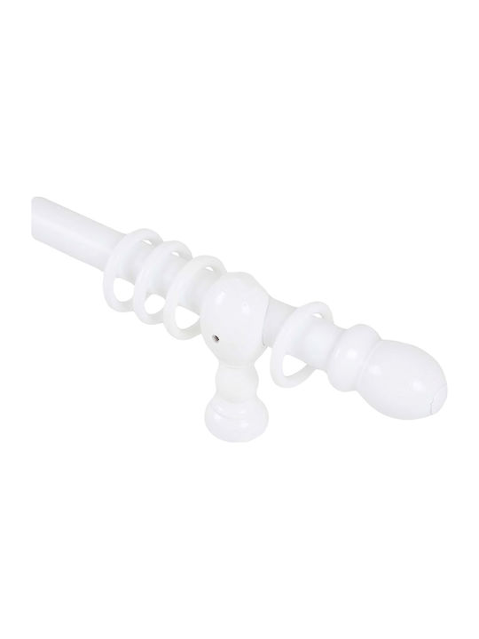 Frans Wooden Curtain Pole Single Φ28mm 120cm White