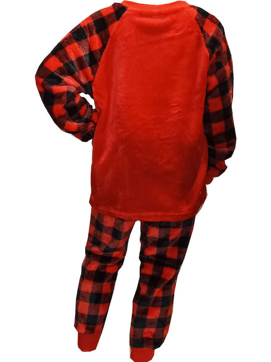 Join Kinder Schlafanzug Winterlich Samtig Rot
