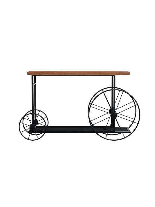 Bike Konsolentisch Holzschwarz / Walnuss M148xB28xH85cm