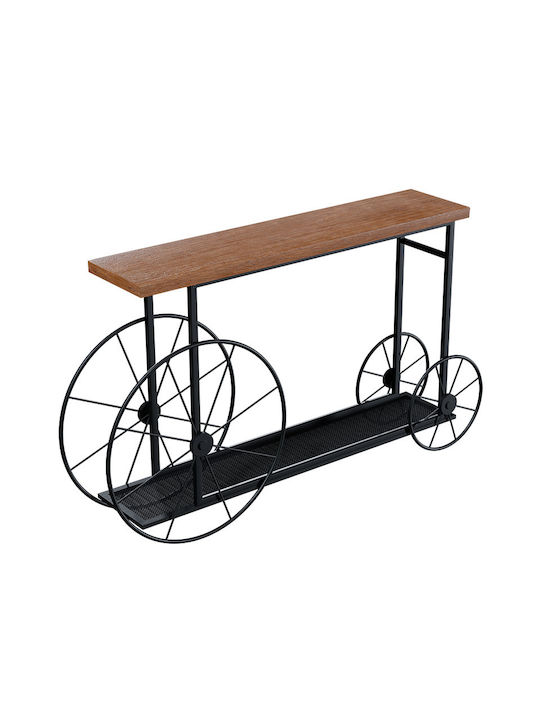 Bike Konsolentisch Holzschwarz / Walnuss M148xB28xH85cm