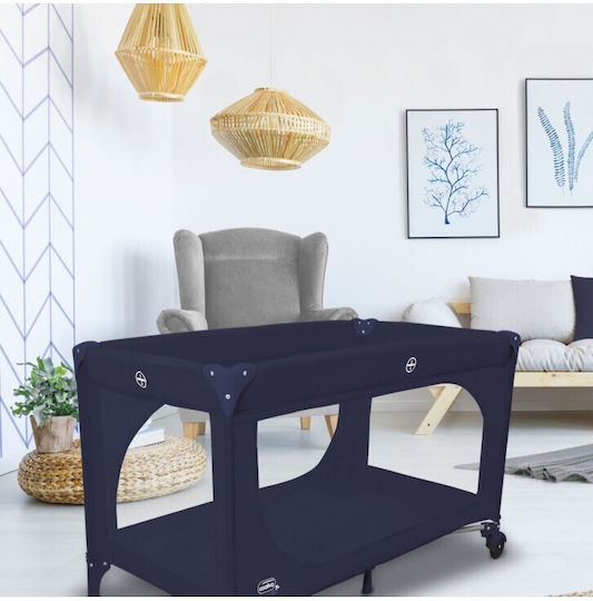 Asalvo Essential Laufstall mit Matratze Marineblau 65x125cm