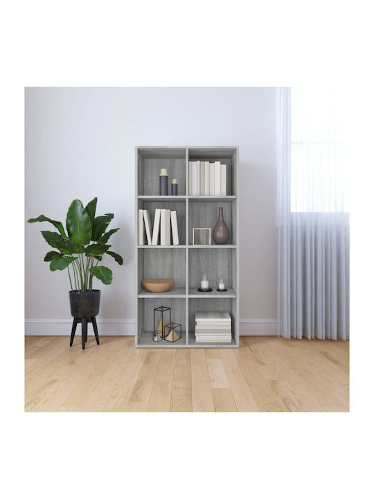 Bookcase Gray 66x30x130cm