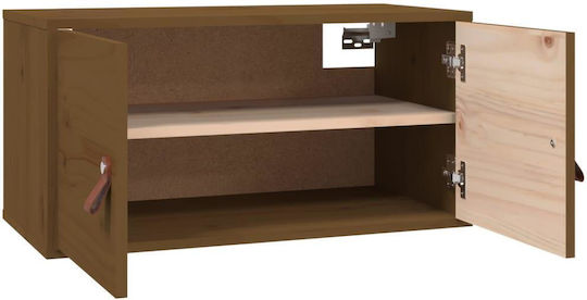 Hanging Living Room Cabinet Made of Solid Wood Brown Honey 60x30x30cm