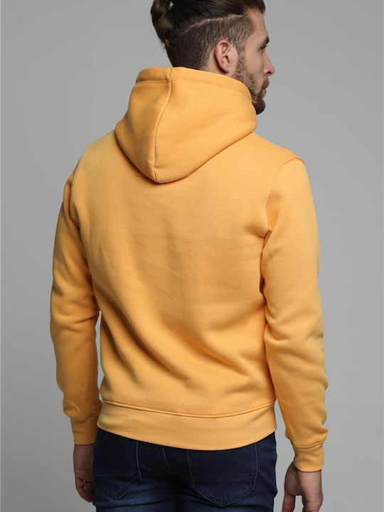 Double Men's Sweatshirt with Hood Yellow