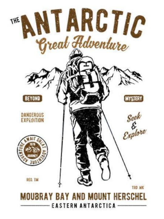 Takeposition Antartic Adventure Ανδρικό T-shirt Λευκό με Στάμπα