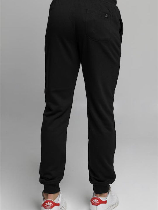 Double Men's Sweatpants with Rubber Black