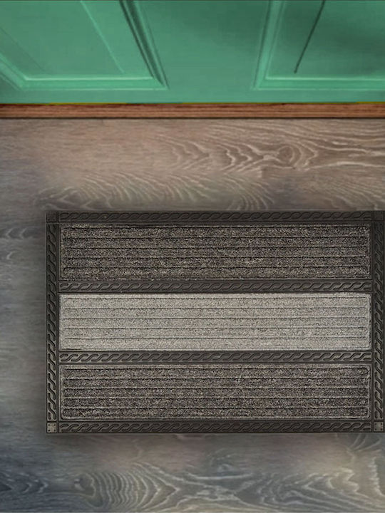 San Lorentzo Entrance Mat Carpet with Anti-slip Backing Tricolor Grey 40x60cm