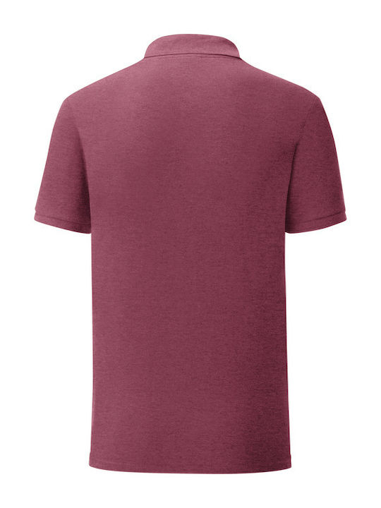 Fruit of the Loom Iconic Ανδρικό Διαφημιστικό T-shirt Κοντομάνικο Burgundy