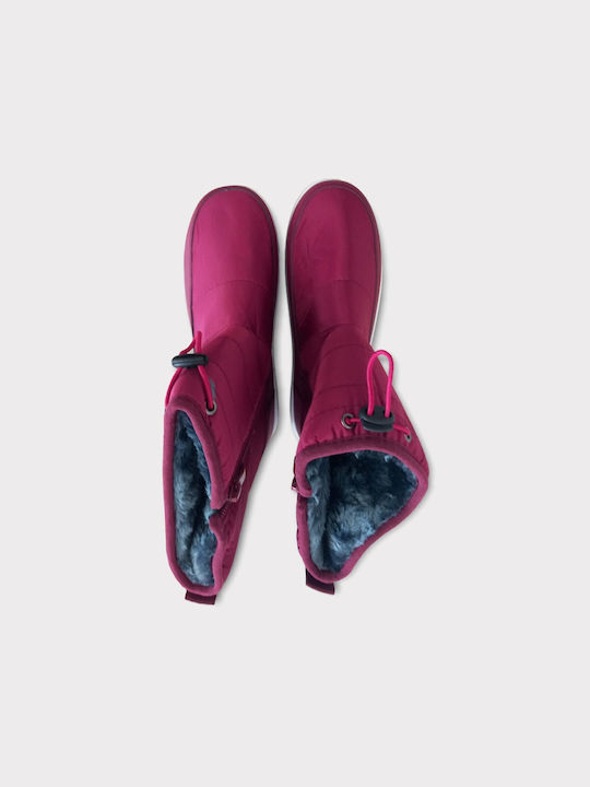 Waterproof Women's boots in burgundy color with fur Ref.111